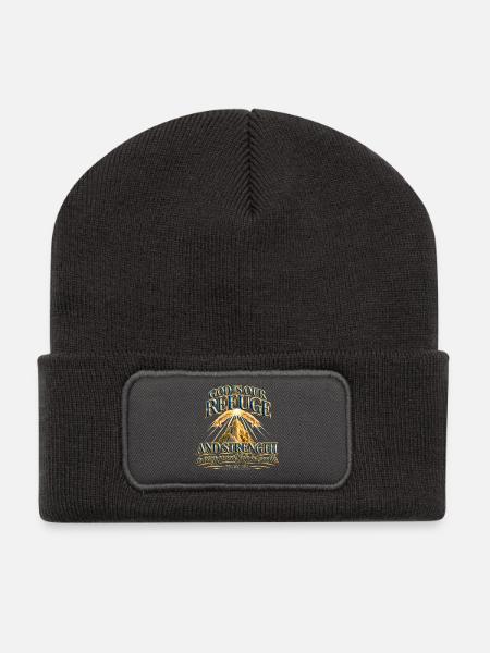 God is our help Psalm 46 - Recycelte Patch Beanie - Dunkelgrau