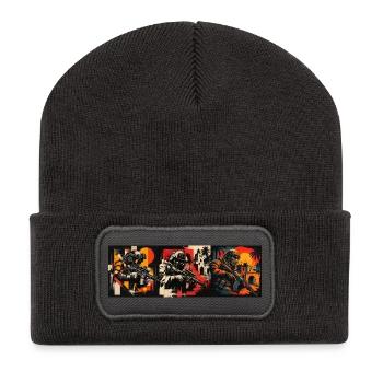 Gamer Motiv Ego Shooter - Geschenk für Zocker - Recycelte Patch Beanie - Dunkelgrau - Vorne