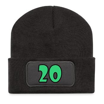 20. 20. JAHRESTAG. 20-JÄHRIGES JUBILÄUM. 20 JAHRE. - Recycelte Patch Beanie - Dunkelgrau - Vorne