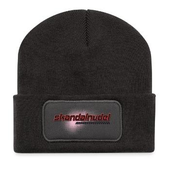 Skandalhudel Neon-Logo Retro - Recycelte Patch Beanie - Dunkelgrau - Vorne