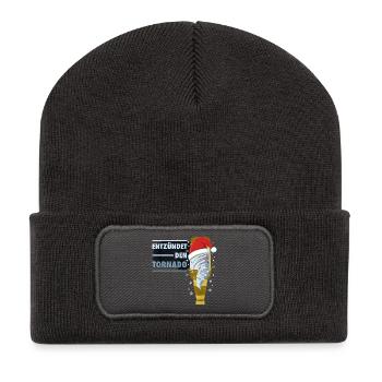 Entzündet Den Tornado Bier Exen Weihnachten Party - Recycelte Patch Beanie - Dunkelgrau - Vorne