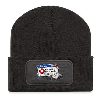 Error 404 Motivation Not Found Gamer - Recycelte Patch Beanie - Dunkelgrau - Vorne
