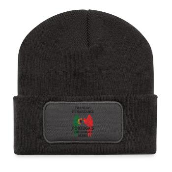 Franzose von Geburt, Portugiesisch durch die Gnade von... - Recycelte Patch Beanie - Dunkelgrau - Vorne