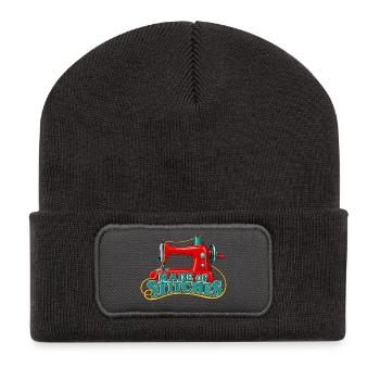 Aus Stichen gemacht: Nähen - Recycelte Patch Beanie - Dunkelgrau - Vorne