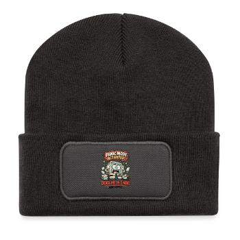 Deadline in 5 Min Panikmodus Computer - Recycelte Patch Beanie - Dunkelgrau - Vorne