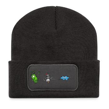 Aliens-Monsters - Recycelte Patch Beanie - Dunkelgrau - Vorne