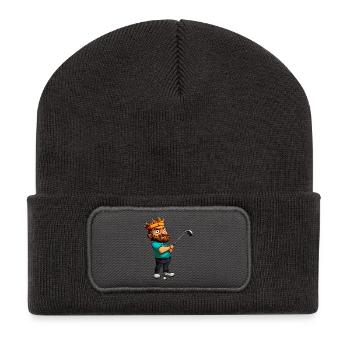 Könige Golf / Golfer King - Recycelte Patch Beanie - Dunkelgrau - Vorne