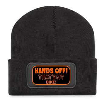 Hände weg von meinem Fahrrad - Recycelte Patch Beanie - Dunkelgrau - Vorne