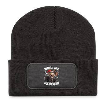 Rentier war ausverkauft - Recycelte Patch Beanie - Dunkelgrau - Vorne