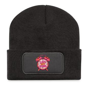 Spät Aber Ikonisch Uhr - Recycelte Patch Beanie - Dunkelgrau - Vorne