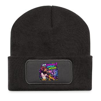 Mein Lieblingssport? Controller-Weitwurf! - Recycelte Patch Beanie - Dunkelgrau - Vorne