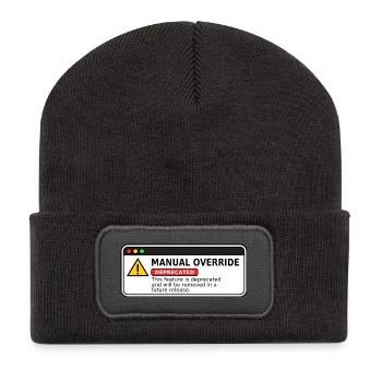 Manual Override  - Recycelte Patch Beanie - Dunkelgrau - Vorne