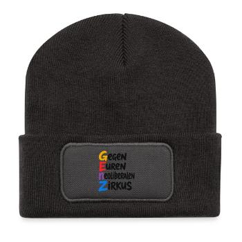 GenZ – Gegen Euren Neoliberalen Zirkus - Recycelte Patch Beanie - Dunkelgrau - Vorne