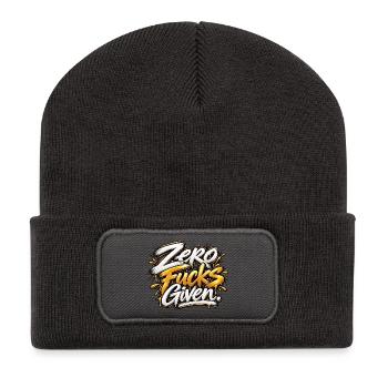 Zero Fucks Given Graffiti - Recycelte Patch Beanie - Dunkelgrau - Vorne