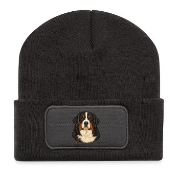 Berner Sennenhund – Treuer Blick - Recycelte Patch Beanie - Dunkelgrau - Vorne