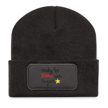 Ready for Xmas – Weihnachtsstimmung ab August - Recycelte Patch Beanie - Dunkelgrau - Vorne