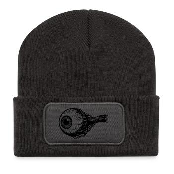 Horror Auge - Recycelte Patch Beanie - Dunkelgrau - Vorne