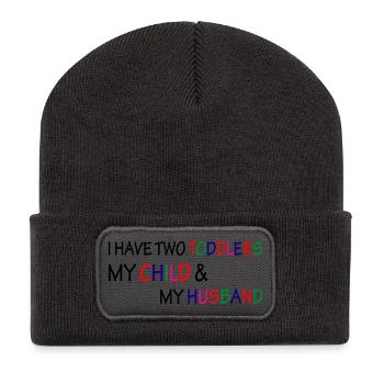 Funny mom - Recycelte Patch Beanie - Dunkelgrau - Vorne