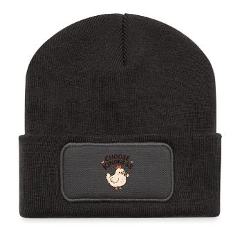 Choose Kindness Chicken - Recycelte Patch Beanie - Dunkelgrau - Vorne