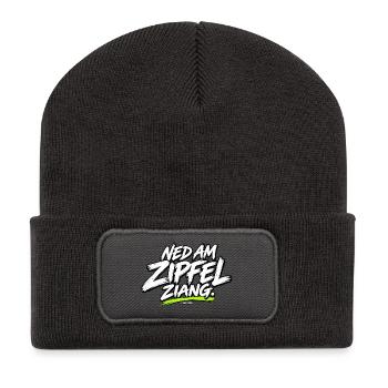 Ned am Zipfelzang - Recycelte Patch Beanie - Dunkelgrau - Vorne