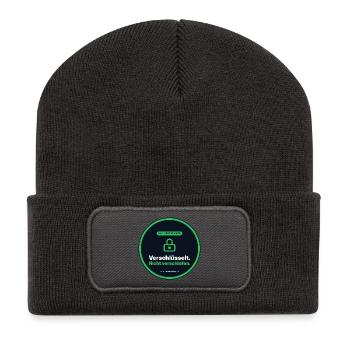 Verschlüsselt. Nicht verschlafen. SSL Nerd - Recycelte Patch Beanie - Dunkelgrau - Vorne