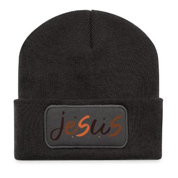 Jesus - Recycelte Patch Beanie - Dunkelgrau - Vorne