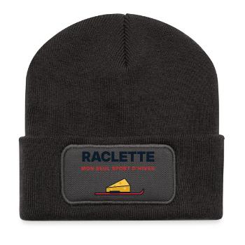 Raclette, meine einzige Wintersportart – Humor - Recycelte Patch Beanie - Dunkelgrau - Vorne
