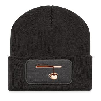 Coffee Loading Kaffee Spruch für Kaffeeliebhaber - Recycelte Patch Beanie - Dunkelgrau - Vorne