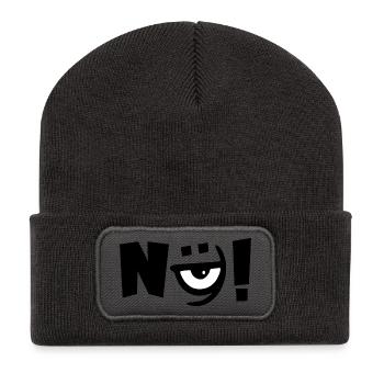 Nein Nö Auge - Recycelte Patch Beanie - Dunkelgrau - Vorne