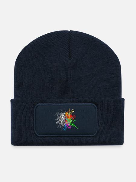 Gehirnhälften - Logik und Kreativität - Recycelte Patch Beanie - French Navy