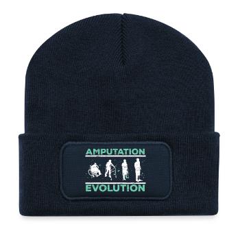 Amputation Evolution Amputierter Amputierte Chirur - Recycelte Patch Beanie - French Navy - Vorne