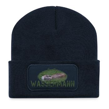 Wassermann Sternzeichen Wassermann - Recycelte Patch Beanie - French Navy - Vorne