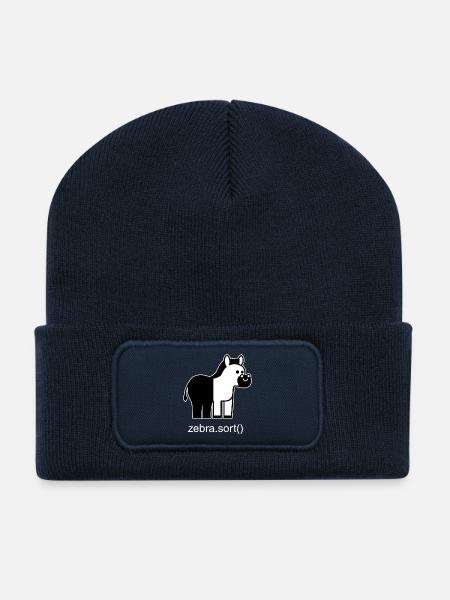 Sortiertes Zebra - Recycelte Patch Beanie - French Navy