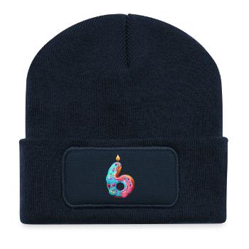 GÂTEAU NUMÉRO 6 SWEET 6E ANNIVERSAIRE - Beanie recyclé à patch - bleu marine - Devant