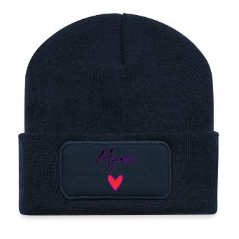 MAMIE. MAMAN. GRAND-MERE. FÊTE DES MÈRES - Beanie recyclé à patch - bleu marine - Devant