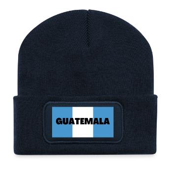 Guatemala in Guatemalan Flag Colors - Recycled Patch Beanie - french navy - Front