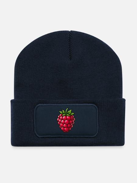 Himbeere, Obst - Recycelte Patch Beanie - French Navy