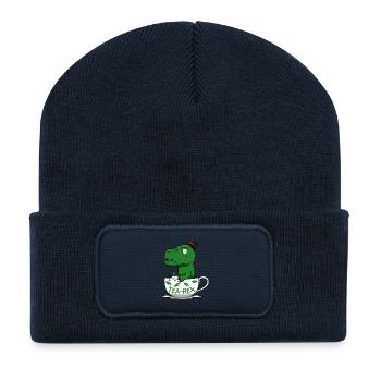 Tea-Rex Dino Tyrannosaurus - Recycelte Patch Beanie - French Navy - Vorne