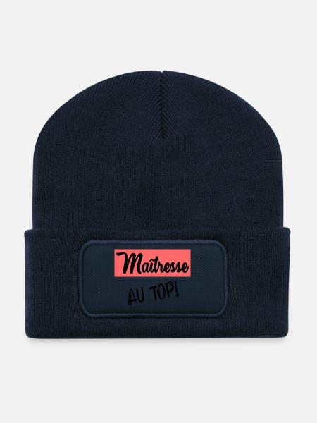 MERCI. MAÎTRESSE. MAÎTRE. MERCI MAÎTRESSE - Beanie recyclé à patch - bleu marine