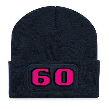 60. 60 JAHRE. 60-JÄHRIGES JUBILÄUM. 60. GEBURTSTAG. - Recycelte Patch Beanie - French Navy - Vorne