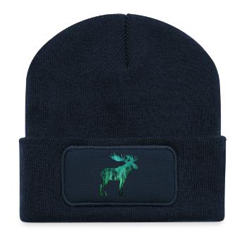 ELCH SKANDINAVIEN Nordlichter Aurora Borealis - Recycelte Patch Beanie - French Navy - Vorne