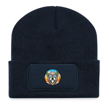 Bergamasker Schäferhund Rasse Cartoon Sonnenbrille - Recycelte Patch Beanie - French Navy - Vorne