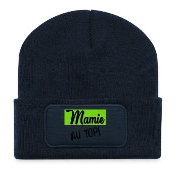 OMA. MUTTERTAG. ALLES GUTE ZUM OMA-TAG. ICH LIEBE DICH - Recycelte Patch Beanie - French Navy - Vorne