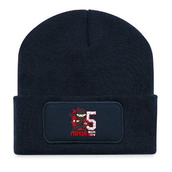 5. Geburtstag Ninja Mode On Junge 5 Jahre alt - Recycelte Patch Beanie - French Navy - Vorne