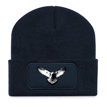 Falke schwarzweiß - Recycelte Patch Beanie - French Navy - Vorne