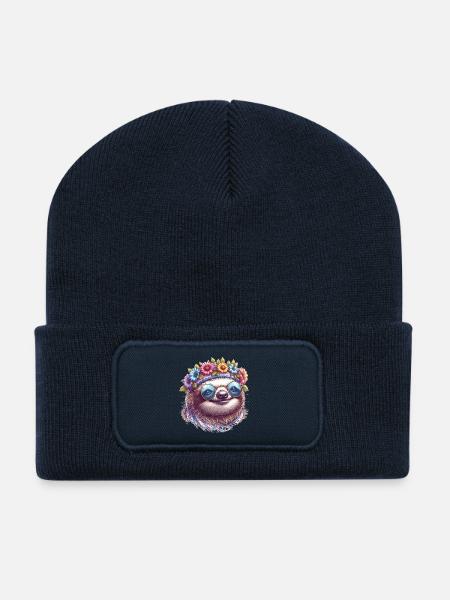 Faultier Hippie - Recycelte Patch Beanie - French Navy