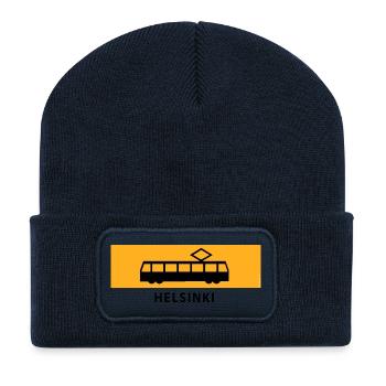 RATIKKA STOP HELSINKI T-Shirts und Geschenkartikel - Recycelte Patch Beanie - French Navy - Vorne
