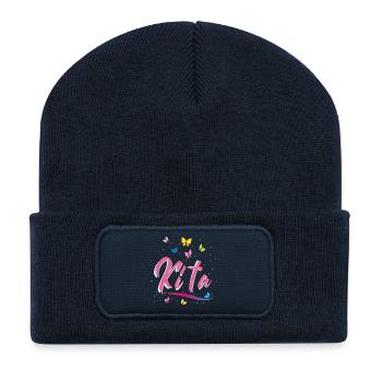 Kindergarten, Kita, Schmetterlinge - Recycelte Patch Beanie - French Navy - Vorne