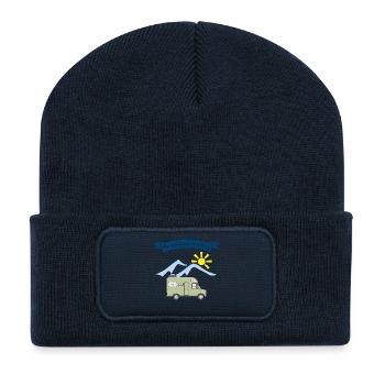 my motorhome is calling - Recycelte Patch Beanie - French Navy - Vorne