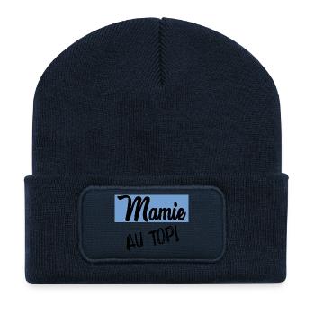 OMA. MUTTERTAG. ALLES GUTE ZUM GEBURTSTAG OMA. ICH LIEBE DICH - Recycelte Patch Beanie - French Navy - Vorne